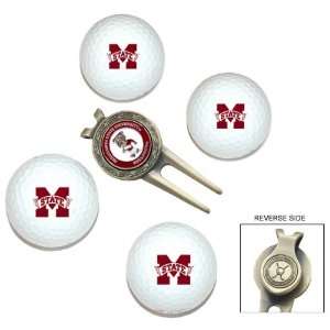 Mississippi State Bulldogs 4 Golf Ball Divot Tool/Ball Marker Gift Set 