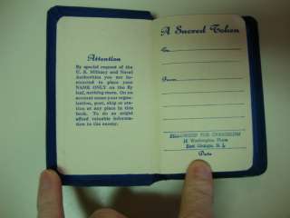 New Testament Bible WWII 1943 Blue Mini Vest Pocket Gideons Military 