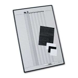  Employee In/Out Board, Porcelain, 24 x 36, Gray/Black Aluminum Frame 