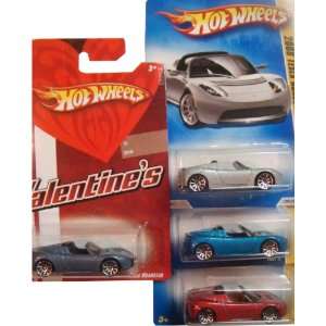 Hot Wheels Tesla Roadster Set: Metallic Blue Valentine Gift Card Issue 