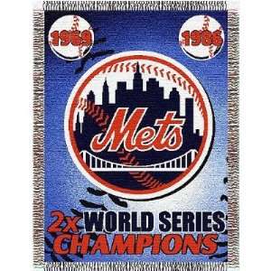 New York Mets MLB World Series Commemorative Woven Tapestry Throw 