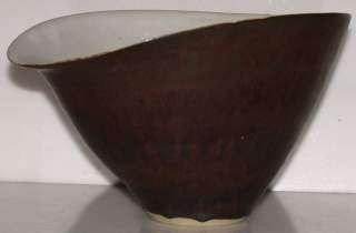 LUCIE RIE Studio Pottery Large Oval Bowl 10 1/8 L 6 T  