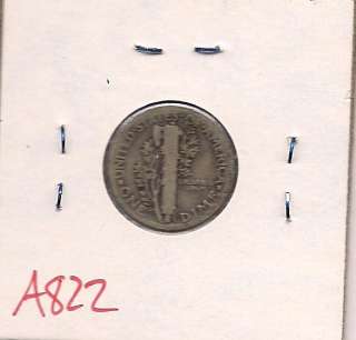 1921 Mercury Dime Ten Cent Very Fine A822  