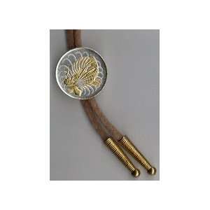   Toned Gold & Silver Singapore Lionfish Coin   Bolo tie Beauty