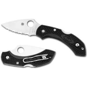 SPYDERCO KNIVES C28SBK2 BLACK FRN DRAGONFLY SERRATED KNIFE CLIP NEW 
