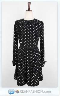 Chic and Cute Black Dress with White Polka Dots