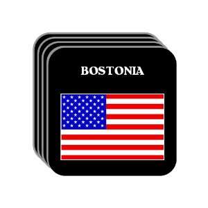 US Flag   Bostonia, California (CA) Set of 4 Mini Mousepad Coasters
