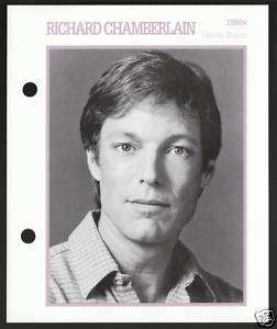 RICHARD CHAMBERLAIN Movie Star Picture Biography CARD  