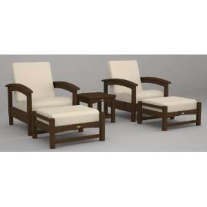  Trex Outdoor Furniture by Polywood 5 Piece Rockport Deep 