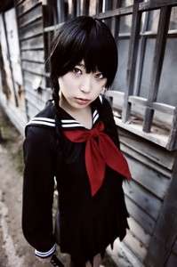 Japanese Japan School Girl Black long sleeved Uniform Cosplay Costume 