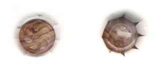 Marble Brown Glass Czech Buttons   1/2 in. 0006  
