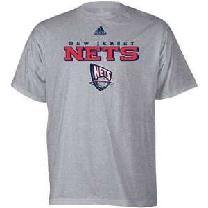  New Jersey Nets Grey adidas True T Shirt: Sports 