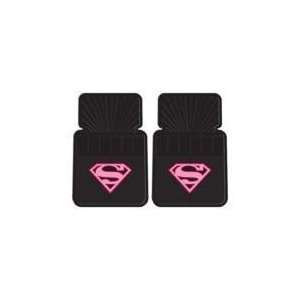  Supergirl Pink Logo Floor Mats   Set of 2 Automotive