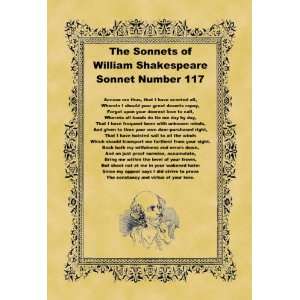   A4 Size Parchment Poster Shakespeare Sonnet Number 117