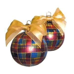  Tartan Small Ball Ornament Set