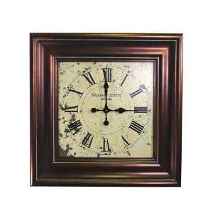   Wall Clock Antique Style with Tarnished Copper Frame