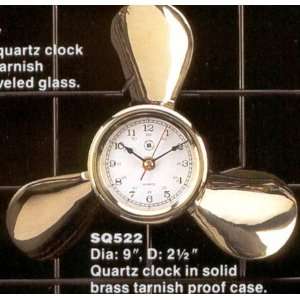  Brass Propeller Clock, tarnish proof, SQ522