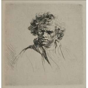  Oil Painting A Man with Curly Hair Rembrandt van Rijn 