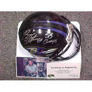 Brandon Stokley Signed Mini Helmet   Baltimore Ravens SB35