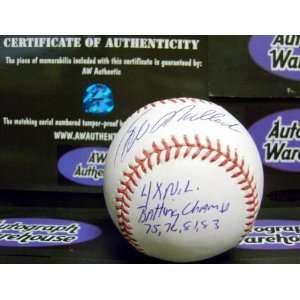  Bill Madlock Autographed Baseball inscribed 4x NL Bat 