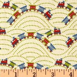   Blake Scoot Train Cream Fabric By The Yard: Arts, Crafts & Sewing