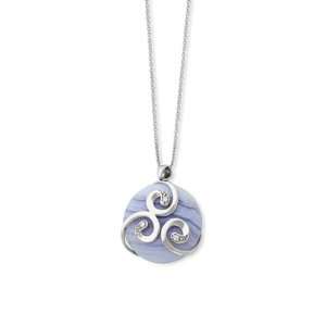  River of Hope Blue Lace Agate Necklace in Silver: Jewelry