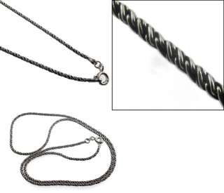 Twist Rope 1.5mm 925 Sterling Silver Chain Necklace Black Oxidized 