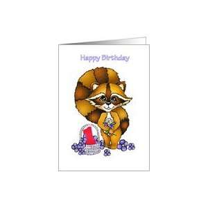  Little Raccoon 1 Year Old Birthday Card Card Toys & Games
