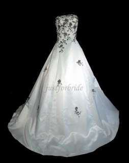 Strapless Floral Appliques Wedding Gown Dress sz 4 26  