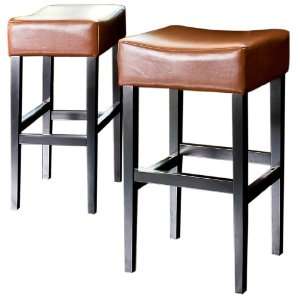    Duff Hazelnut Leather Barstool (Set of 2) Furniture & Decor