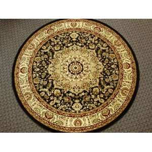  Persian 401 Traditional Round Area Rug 73x73 Black 