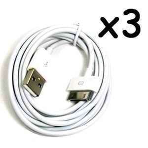  3 Pcs White 3 feet USB Charge and Sync Data Cable for iPod 