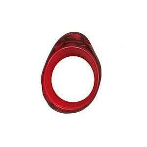  Tagua Nut Red Open Slice (side drilled) 33 45x24 36mm 