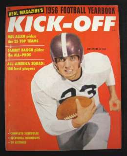 1956 KICK OFF FOOTBALL YEARBOOK Jim Swink TCU EX+  