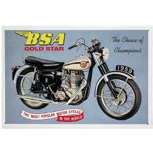  BSA Gold Star Motorcycle Metal Sign: Home & Kitchen