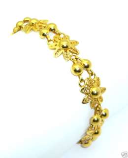 Handcraf 22k Solid gold Foliate Bloom Pattern Bracelet  