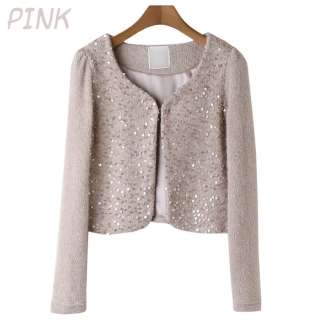 Sequined Spangle Cardigans Sweaters Jackets Women   1 Hook clasp 