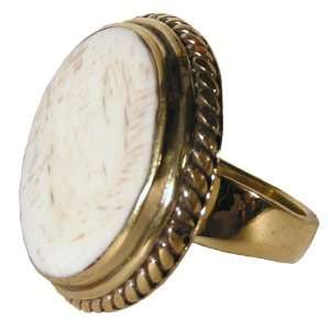  Ring Conch Shell & Brass Size 9 Naga Land Tibet Sacred 