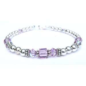   Silver Swarovski Crystal Bracelets   LARGE 8 In. Damali Jewelry