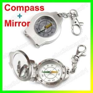 Mini Outdoor Camping Keychain Survival Compass W/ Mirror  