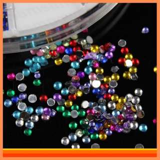 3D Nail Art Tips Multi Colors Crystals Stickers Gems Glitters Acrylic 