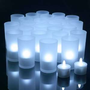Complete Set of 24 Restaurant Quality Rechargeable Tea Lights With 24 