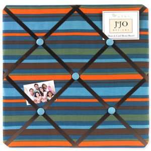  Surf Blue Striped Fabric Memo Board By Jojo Designs