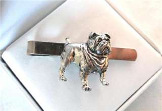 British Bulldog Tie Clip (slide) in Fine English Pewter, Gift Boxed 