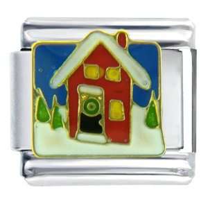  Snowman Christmas House In Winter Italian Charms Pugster 