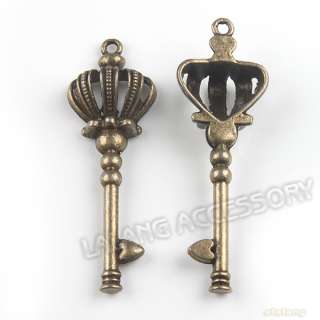40x New Cute Ancient Bronze keys Charms Pendants 140455  
