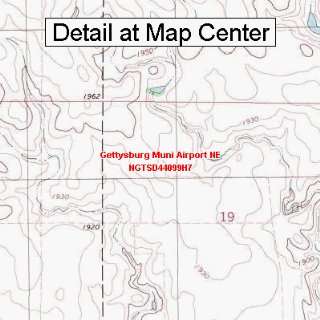  USGS Topographic Quadrangle Map   Gettysburg Muni Airport 