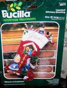 Bucilla MIRACLE OF CHRISTMAS Felt Stocking Kit NATIVITY  