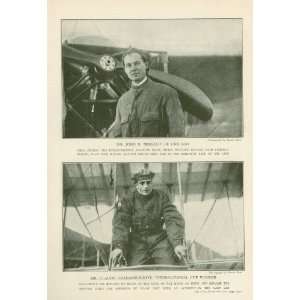  1910 Print Aviators John B Moisant & Claude Grahame White 