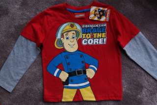 Fireman Sam Long Sleeved Top NEW WITH TAGS Ages 1 2 2 3 3 4 Years 